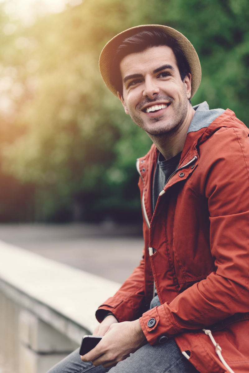 Man smiling in the sun