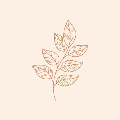 Minimal line drawing of a leafy branch, symbolizing Elaine’s grounded, growth-oriented approach to sustainability consulting.


