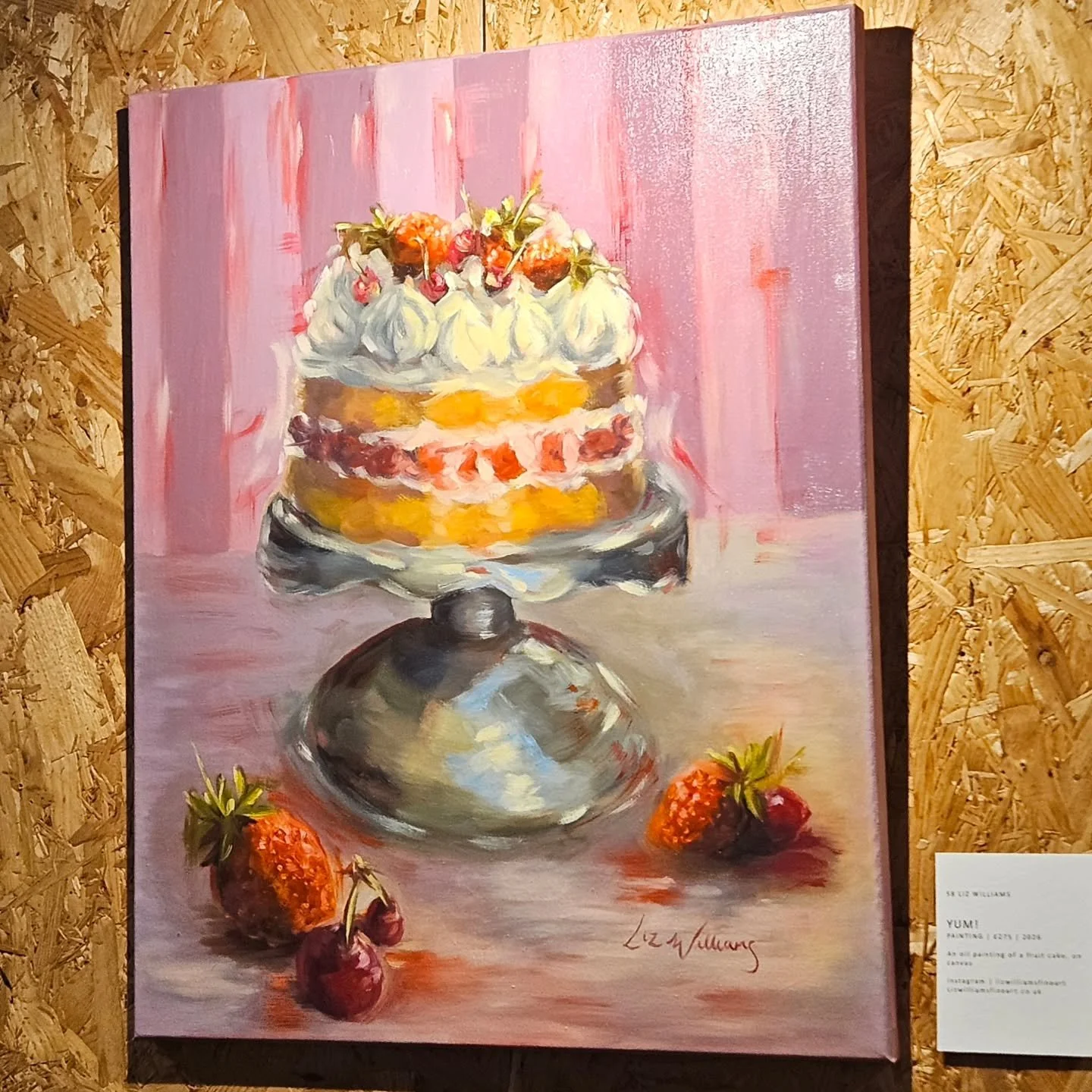 I had such a fun night at the opening of the Worcester 100 Art Exhibition! It was great to see so many wonderful pieces of art and celebrate with friends 😍✨️ 

It was really cool to create a piece just for fun, combining a love of pink, cake and fru