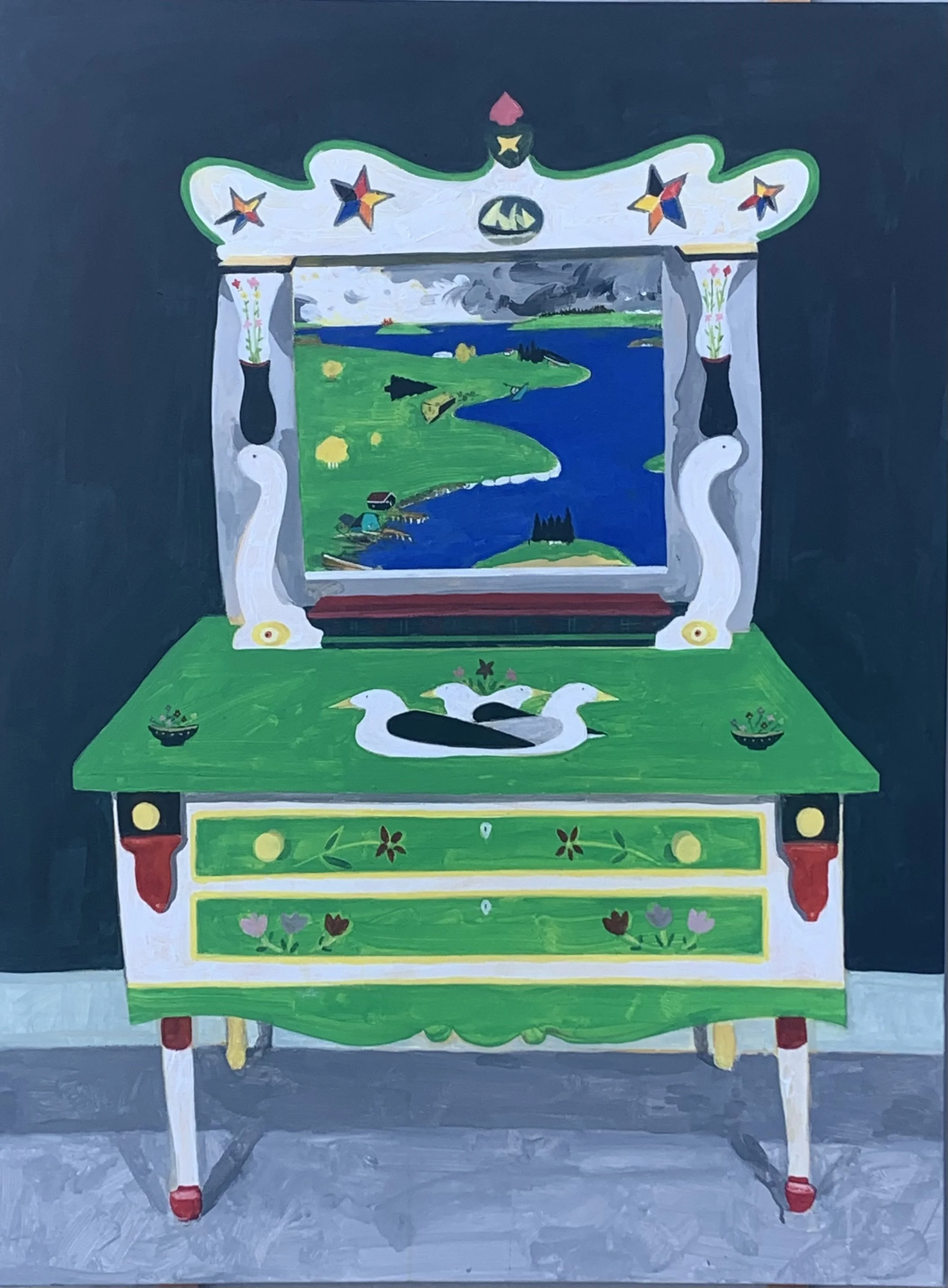 colourful and altered folk art piece