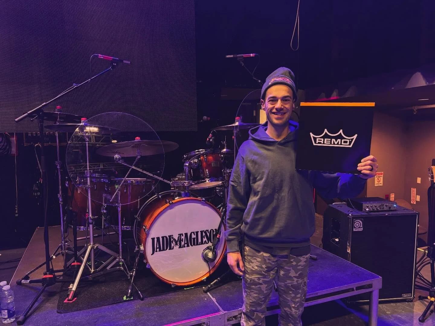 Huge thanks to @groovechart and @remopercussion  for their support and fresh heads on the Honky Tonk Near You tour With @jadeeaglesonmusic #drums #drumgear #remodrumheads #teamremo