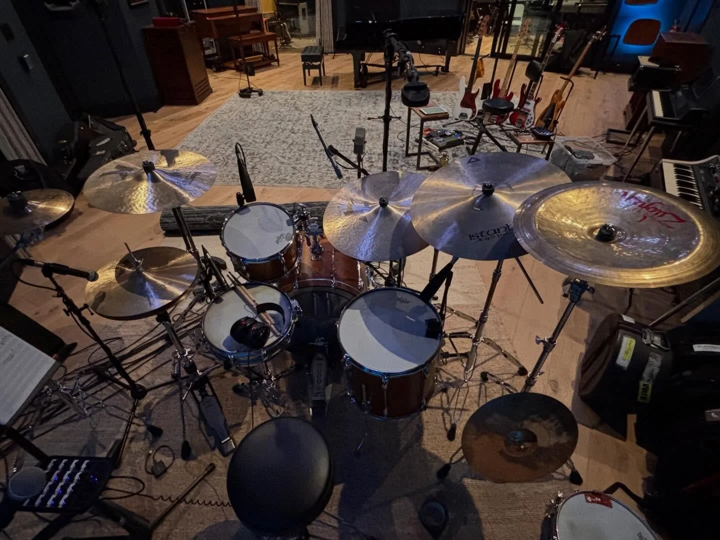Small hihats, splashes, chinas and Piccolo snares!!! Another great day at @rupertstreetrecording  with @blaine.zimmerman  produced by @theagendaofficial
