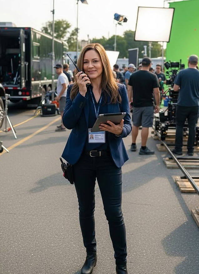 Krista Owen on a studio set