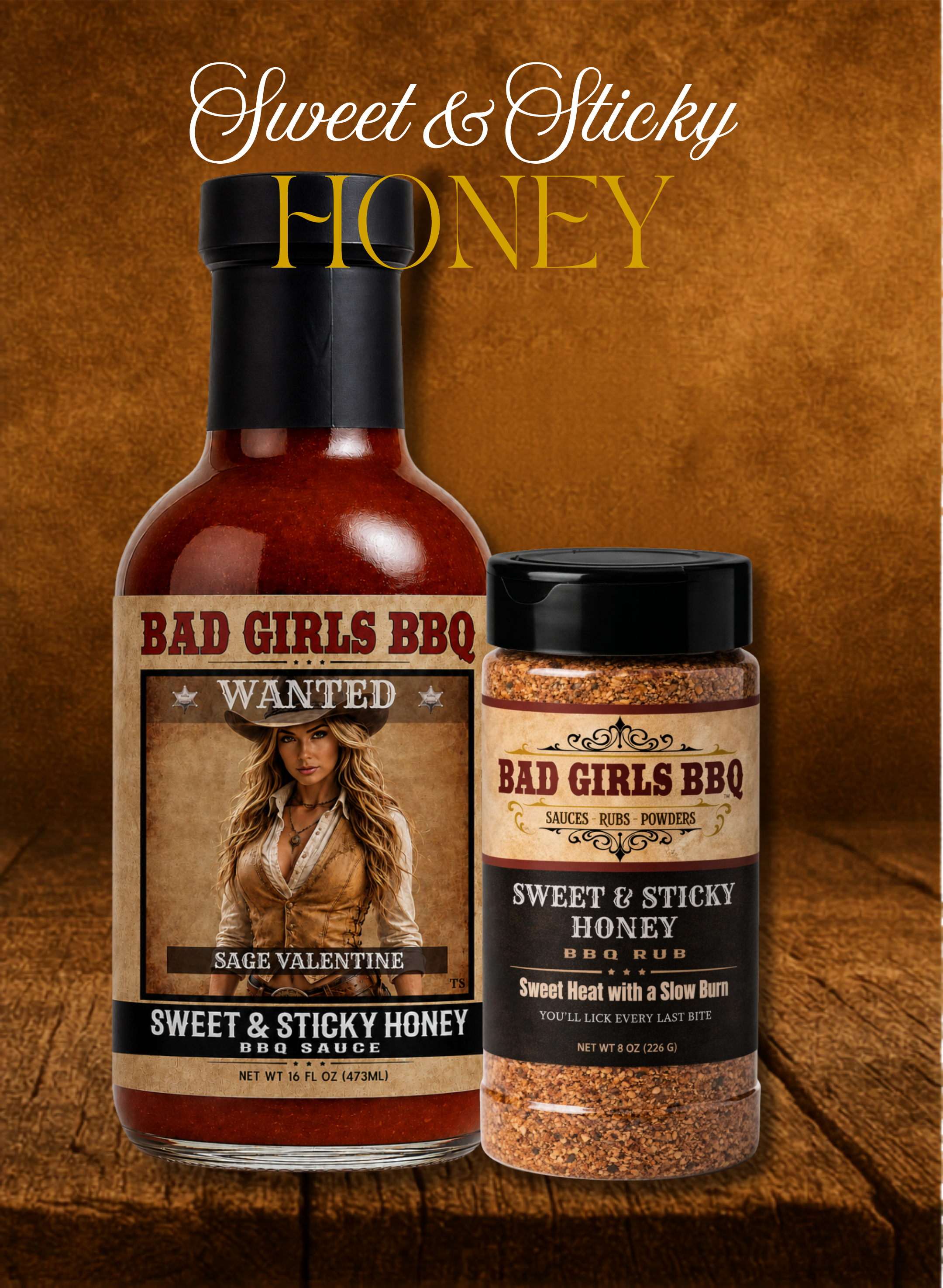 Sage Valentine ~ Sweet & Sticky Honey Sauce + Rub Set