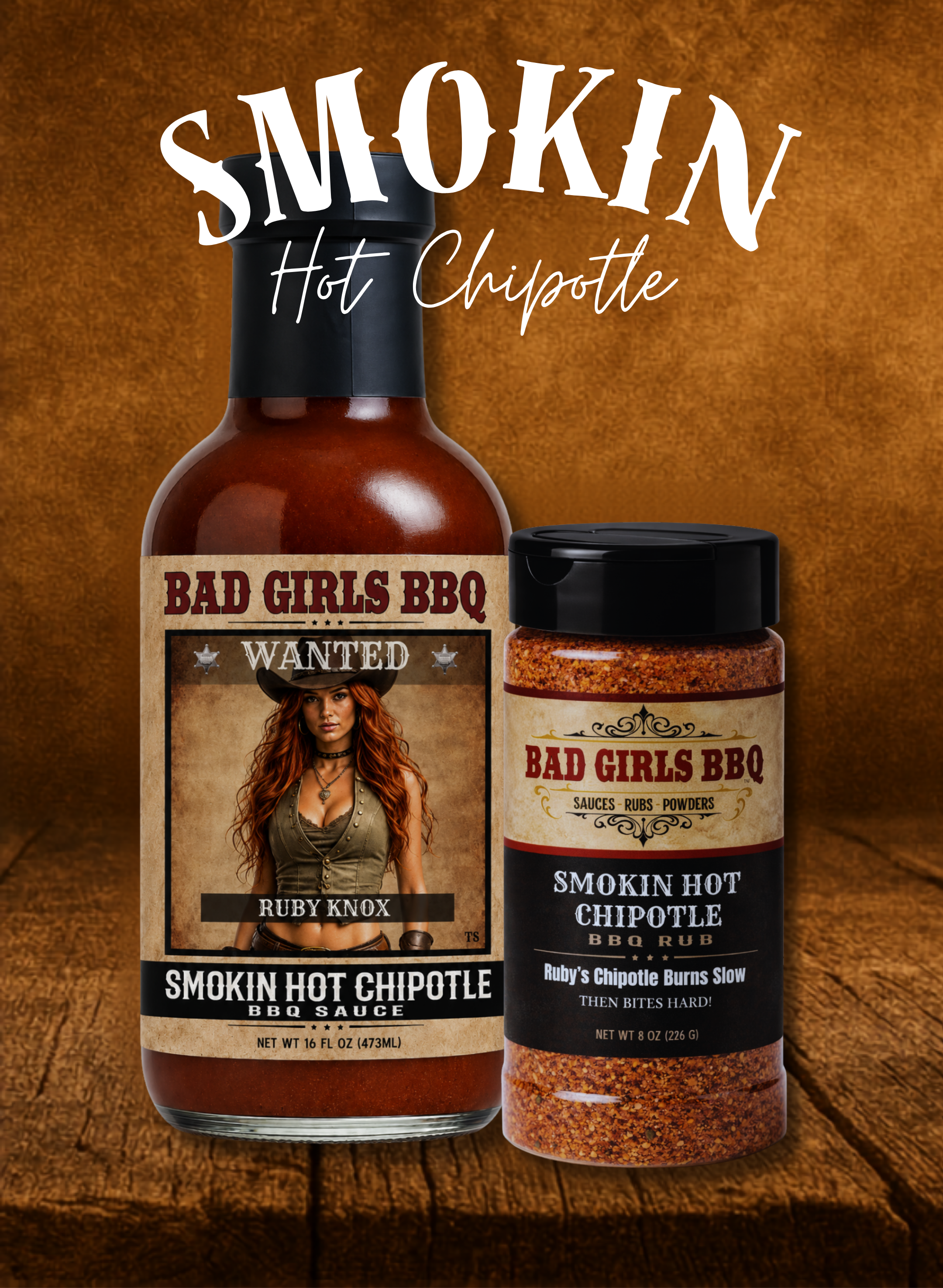Ruby Knox Smokin' Hot Chipotle Sauce + Rub Set