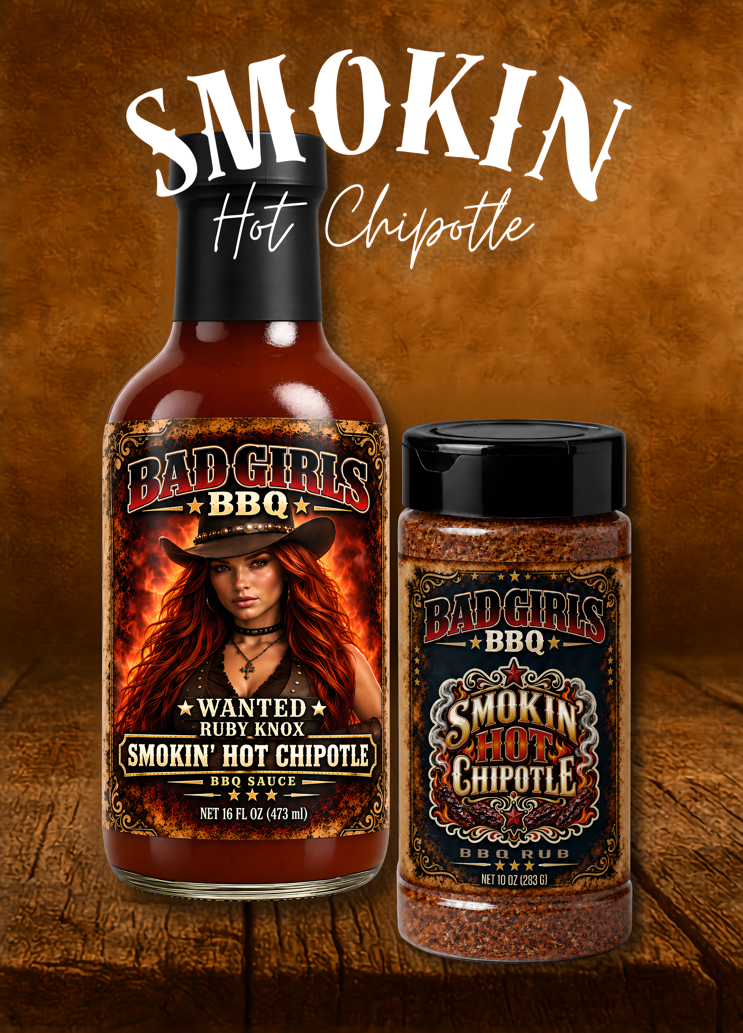 Ruby Knox Smokin' Hot Chipotle Sauce + Rub Set