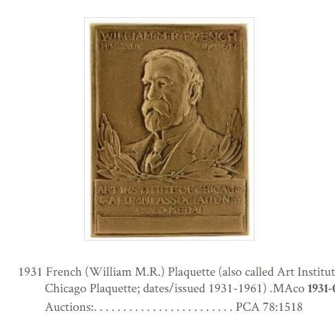 French (William M.R.) Plaquette