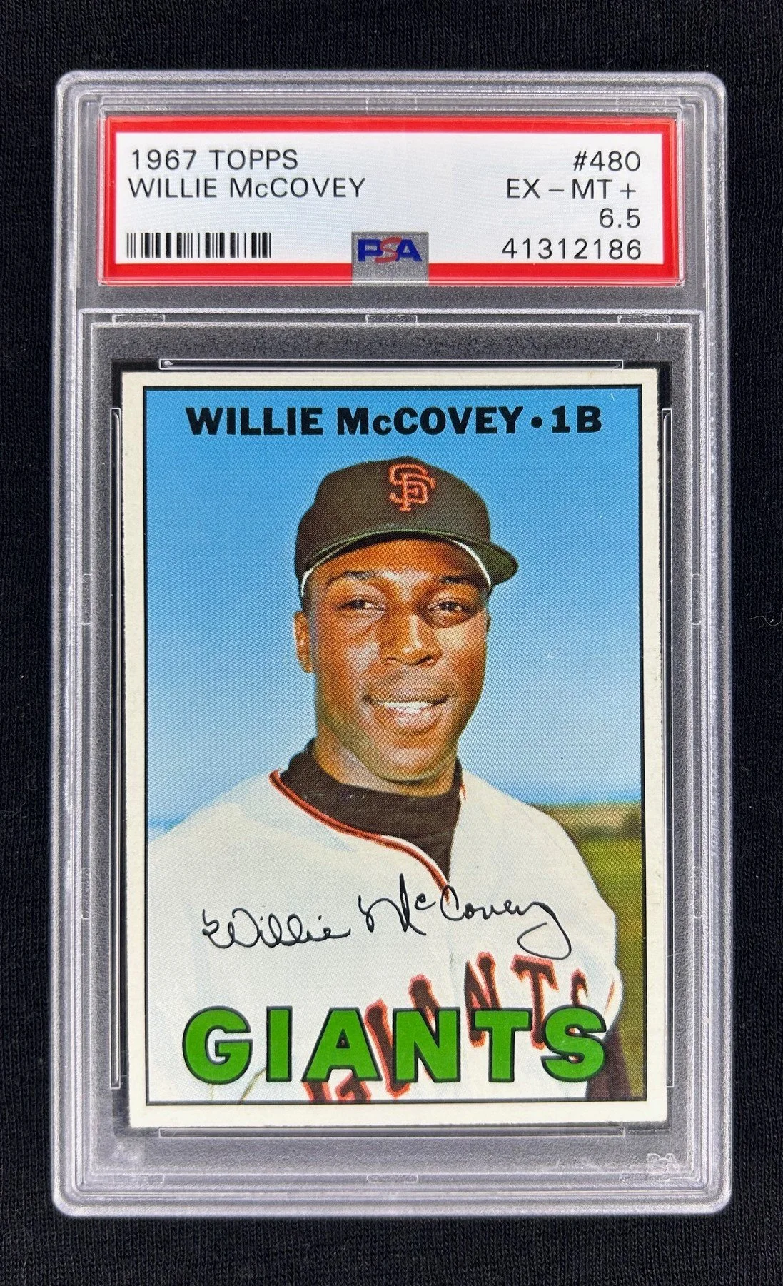 5x3: 1967 Topps #480, HOF Willie McCovey (San Francisco Giants) - PSA 6.5