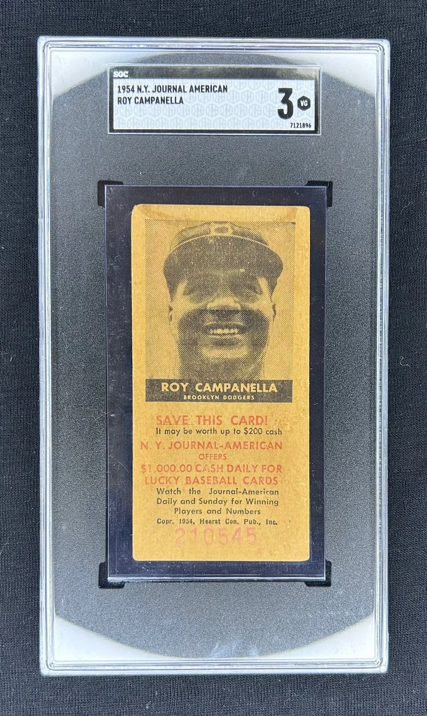 5x5: 1954 N.Y. American Journal, HOF Roy Campanella (Brooklyn Dodgers) - SGC 3
