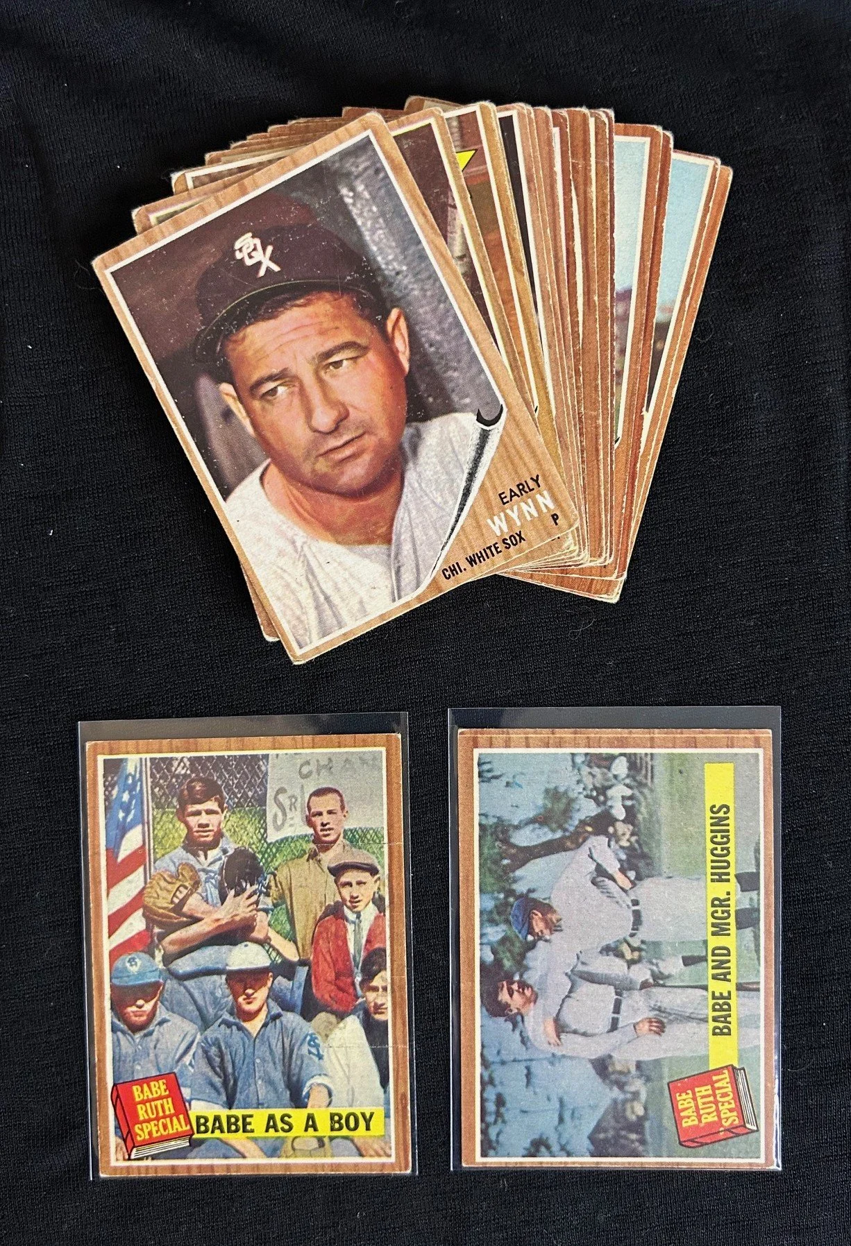 5x5: Lot of (19) 1962 Topps Cards, incl. Two Babe Ruths, 4 More HOFers