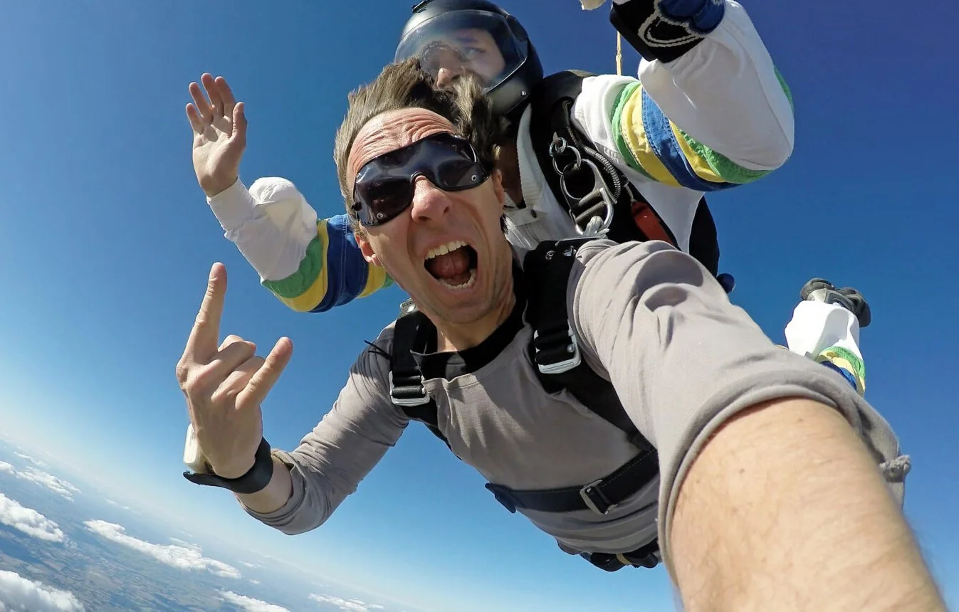 Ghost Sedan's SoCal Adventure with tandem skydivers