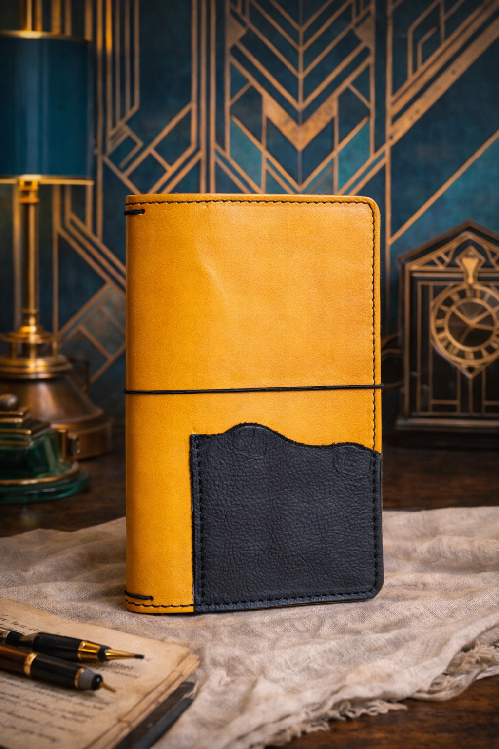 Narrow / Regular Leather Travelers Notebook in Yellow Veg Tan | Leather Quill Original (Ready to Ship)