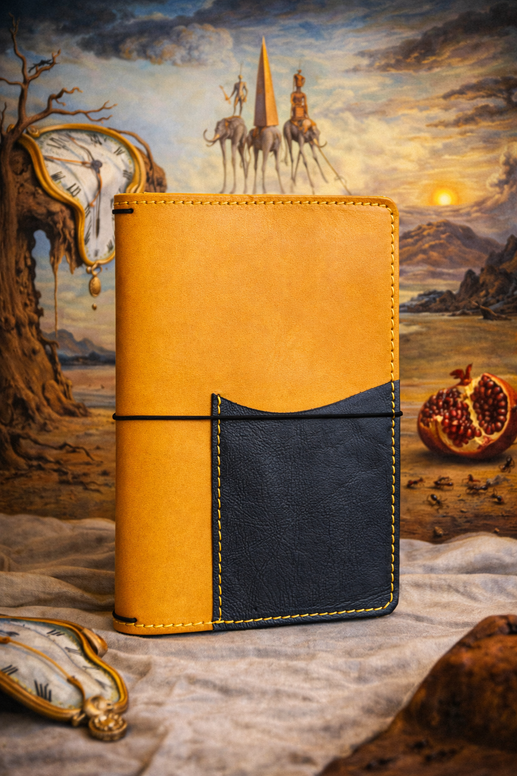 A5 Leather Travelers Notebook in Yellow Veg Tan | Leather Quill Original (Ready to Ship)