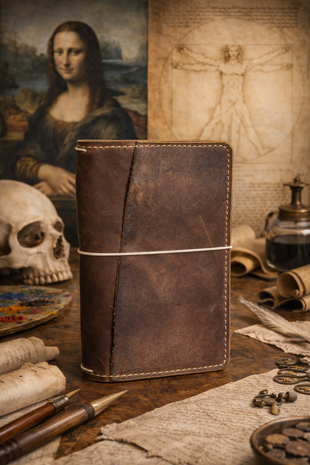 B6 Slim Leather Slipcover in Waxed Crazy Horse Leather | Leather Quill Original (Ready to Ship)