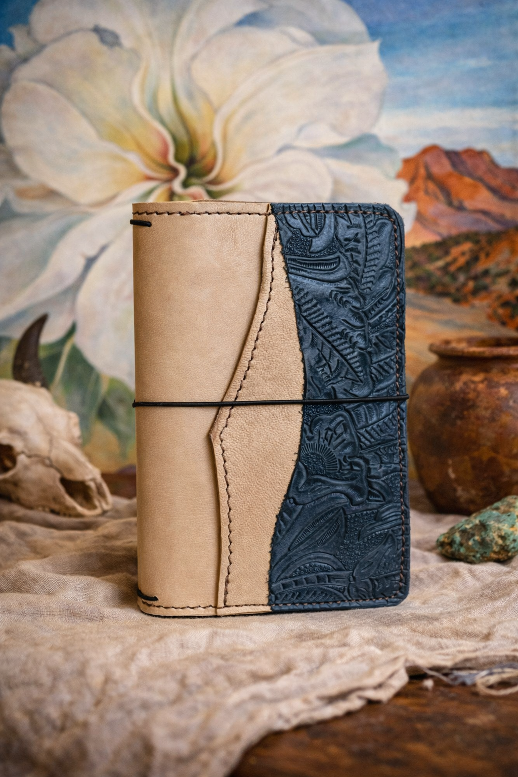 B6 Slim Leather Travelers Notebook in Mixed Leathers | Leather Quill Original (Ready to Ship)