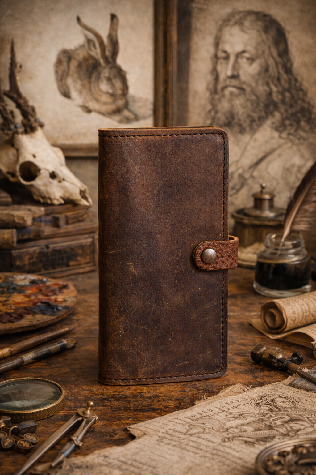 Hobonichi Weeks Leather Slipcover in Waxed Crazy Horse Leather | Leather Quill Original (Ready to Ship)
