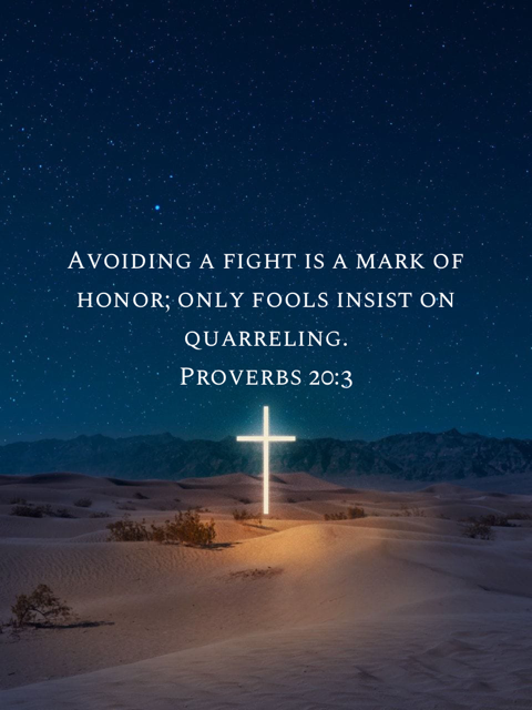 Daily Reflections with Ana — Proverbs 20:3