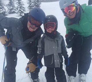 Kase and I skiing with my dad Atz