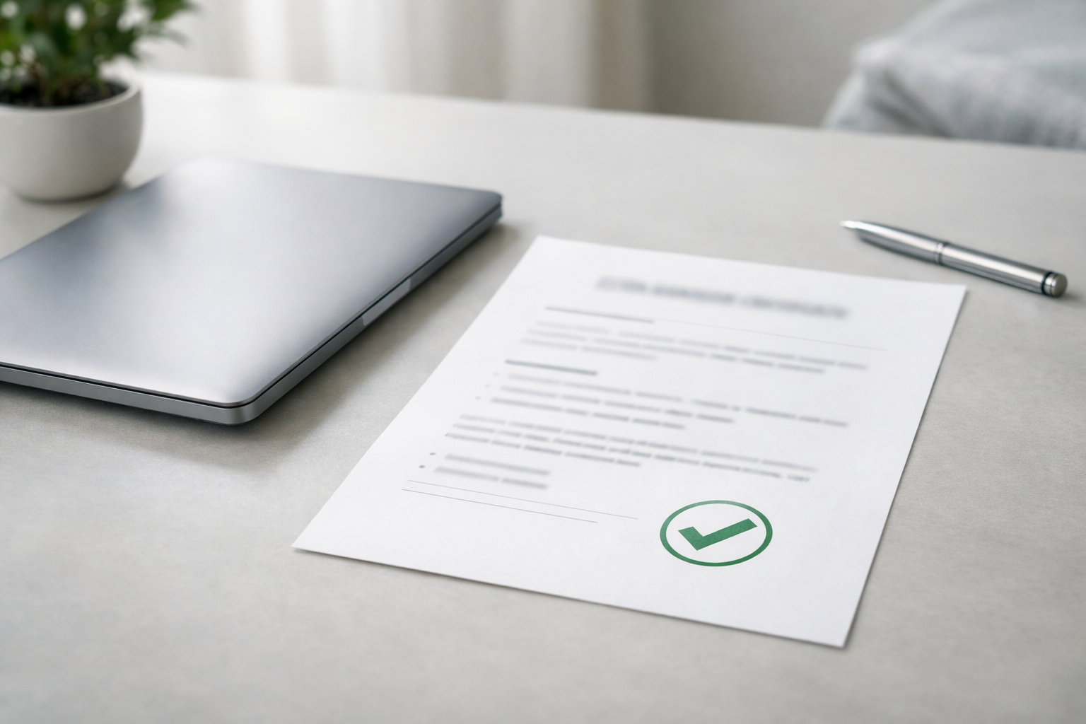 Laptop en papier met bewijs van dataverwijdering