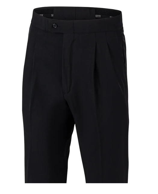 SMITTY PLEATED 4-WAY STRETCH WIDE LEG REFEREE PANTS