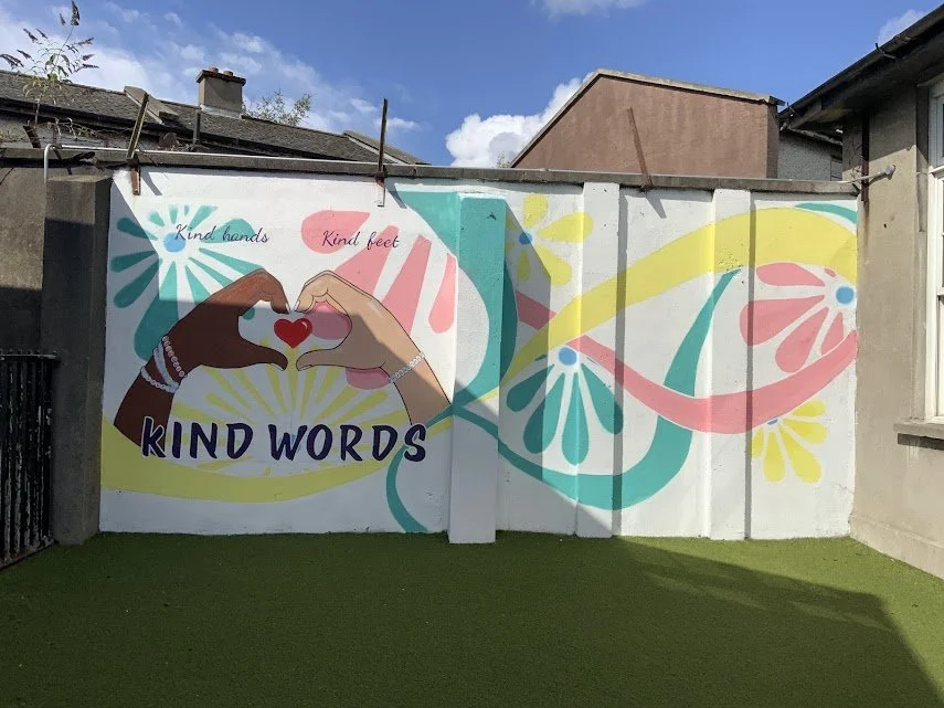 Kind words mural for a junior school in Dublin. In a world that has so much negativity I thought this was a great message for young kids. 