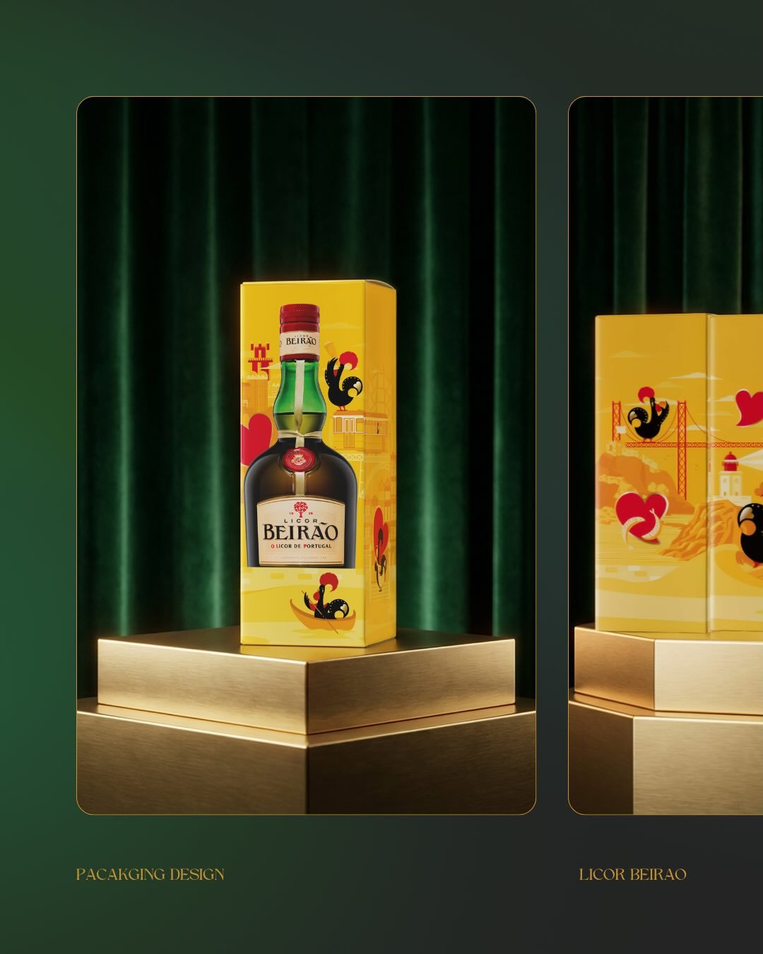 Luxury packaging design for premium spirits.
Thpackagingdesign #luxurypackaging #beveragedesign #spiritsbranding #limitededitionpackaging #brandingstudio giftpackagingditional patterns, and the iconic Galo de Barcelos wrapping the box on all sides.
T