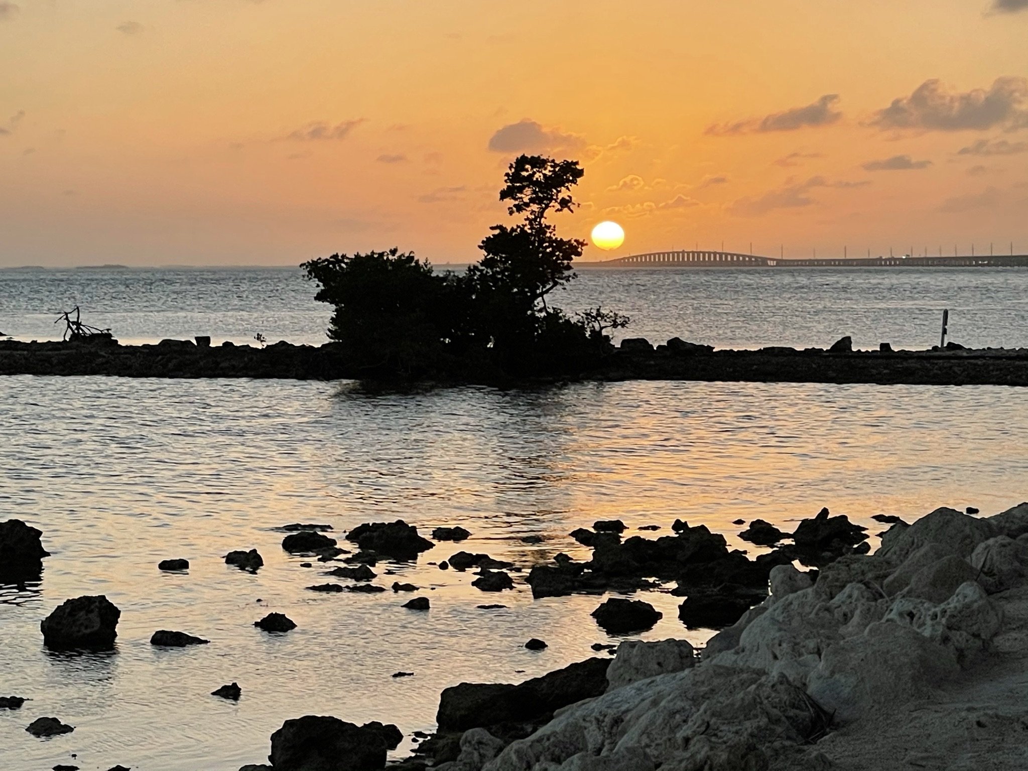 Sunset View of the Seven Mile Bridge from Marathon, Florida