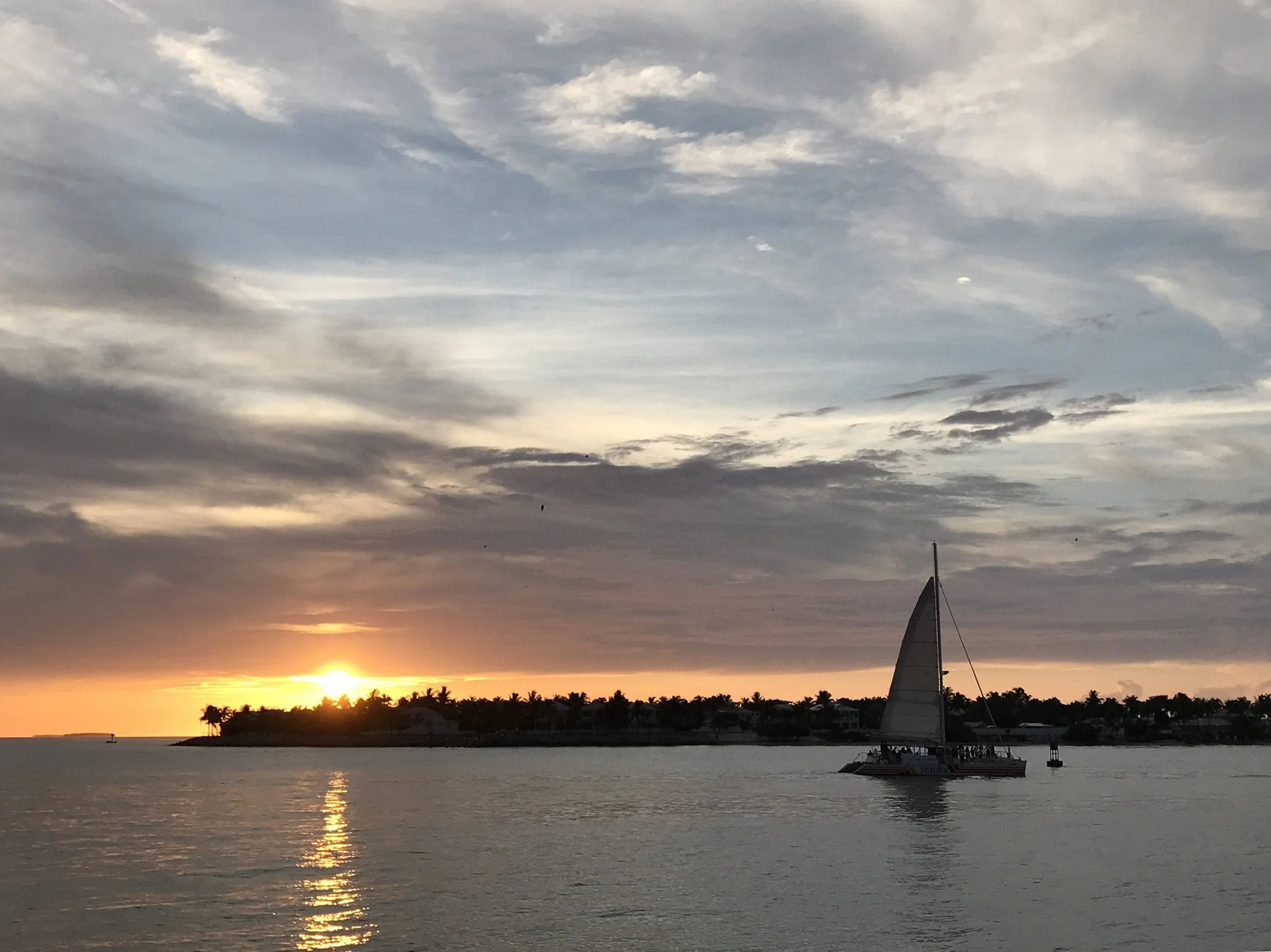 Sailing Catamaran and Sunset in Key West, Florida