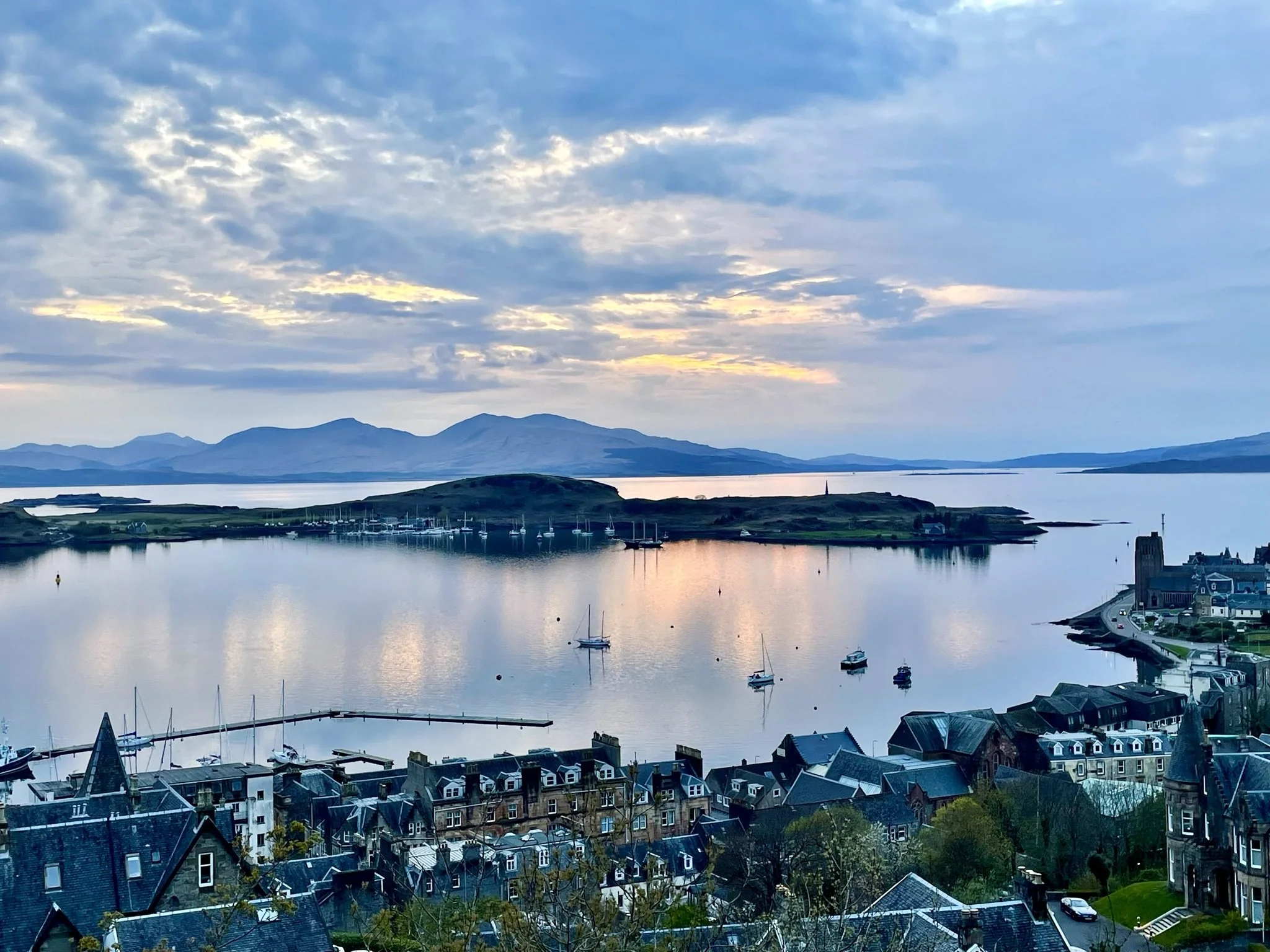 View of Oban Harbor from McCaig’s Tower