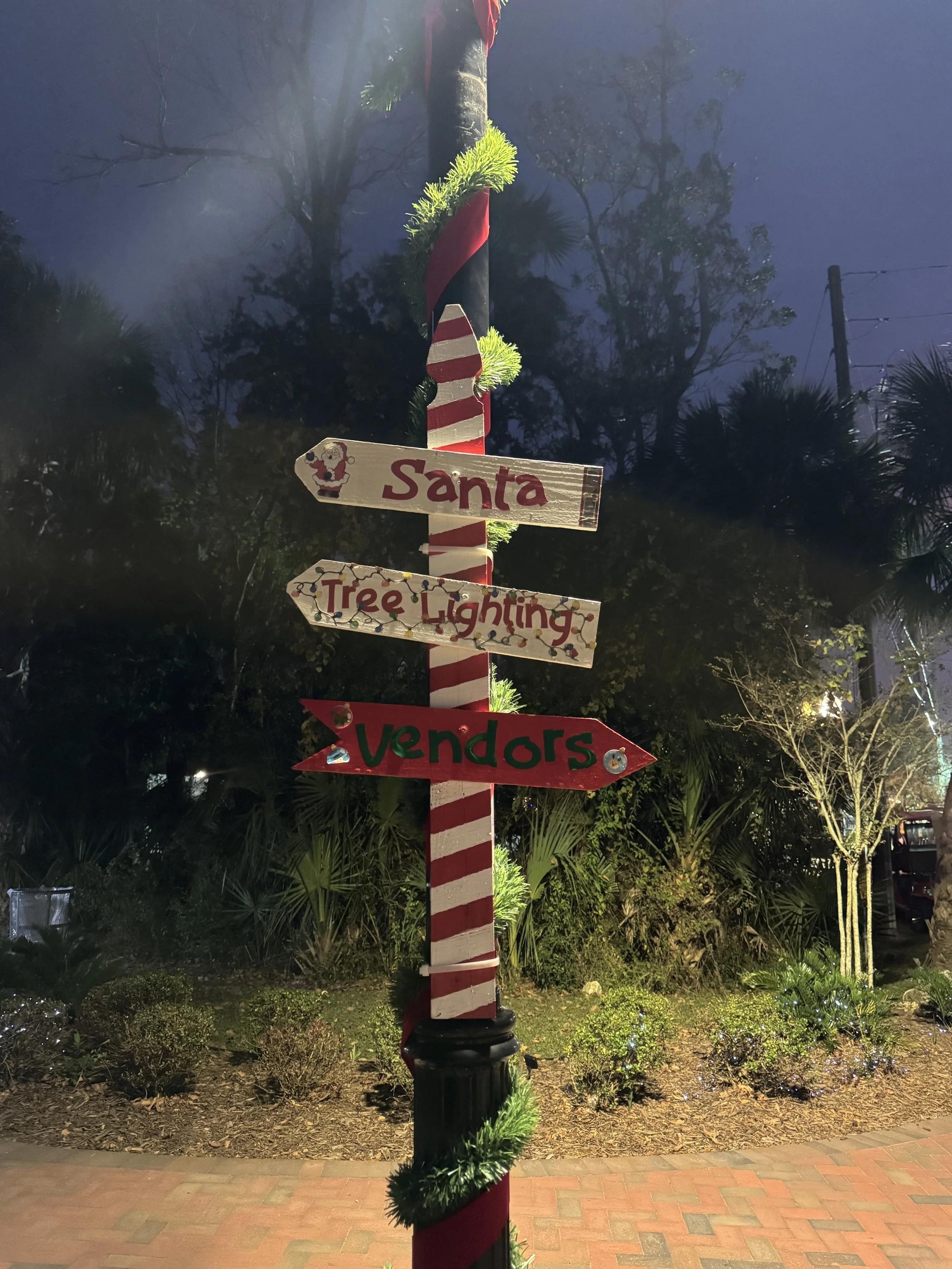 Signpost, December First Friday, Crystal River, Florida
