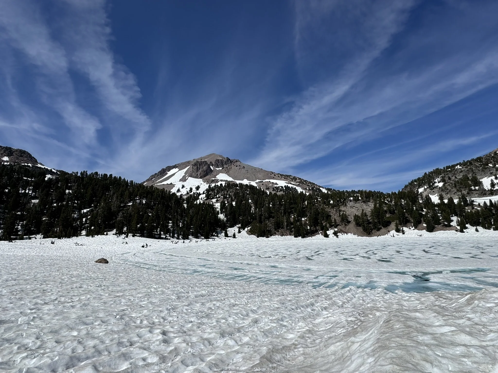 Lassen Peak and Frozen Lake Helen, Lassen Volcanic National Park