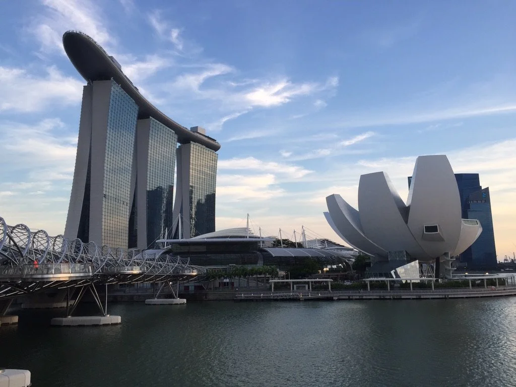 Marina Bay Sands, Art Science Museum, and the Helix Bridge, Singapore