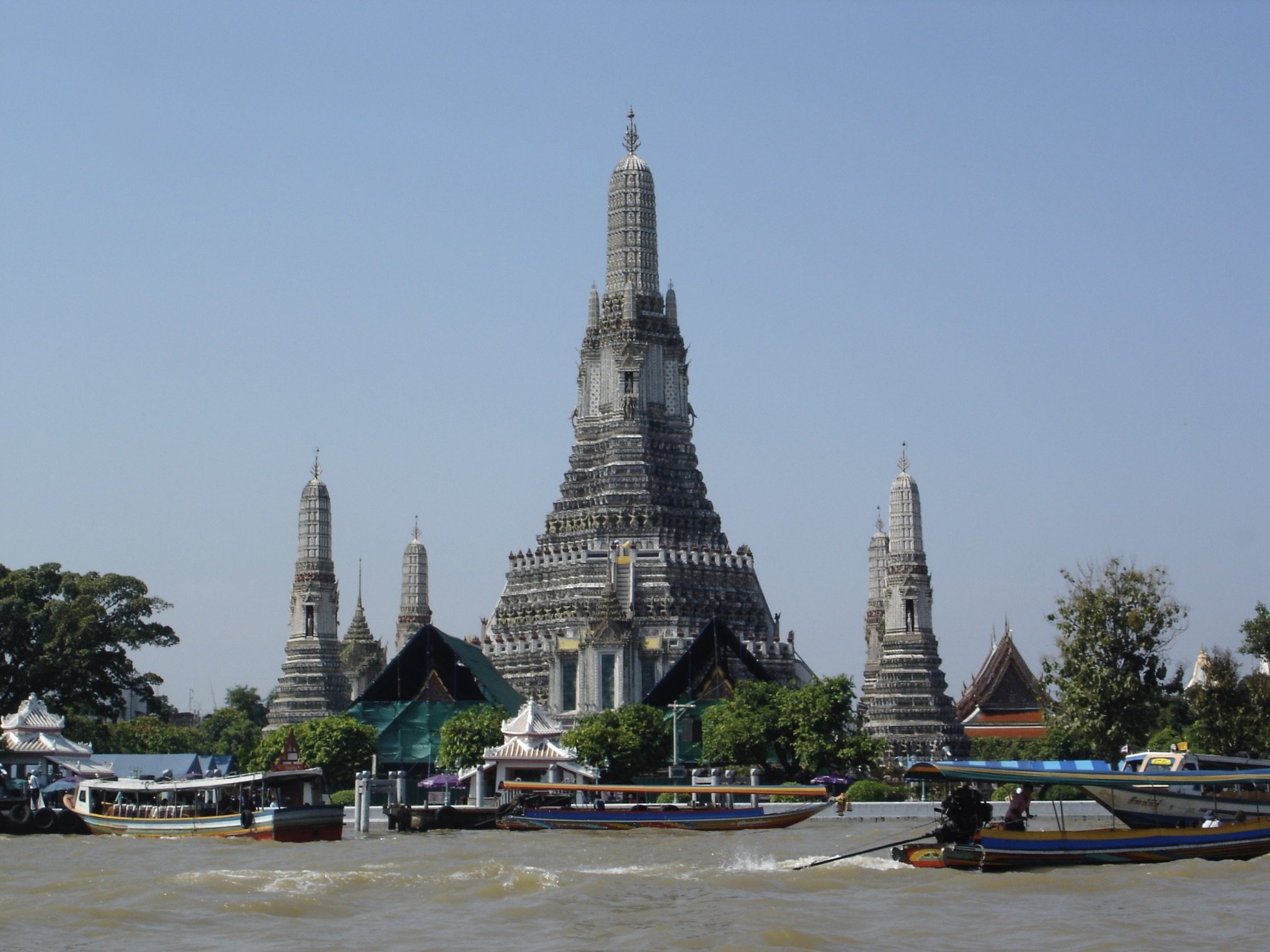 Wat Arun, a Buddhist temple located on the west bank of the Chao Phraya River in Bangkok, Thailand