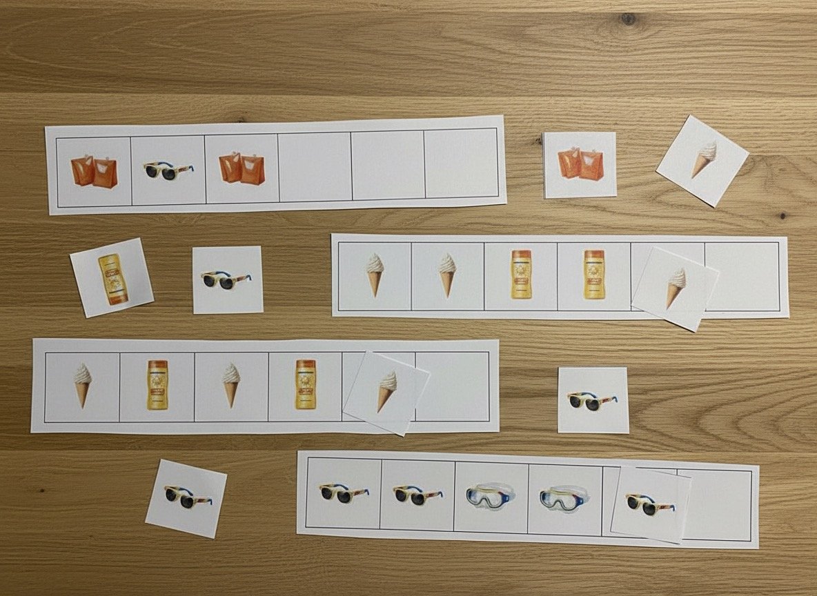 Sommer | Muster vervollständigen | ab 4 Jahren | Montessori inspiriert