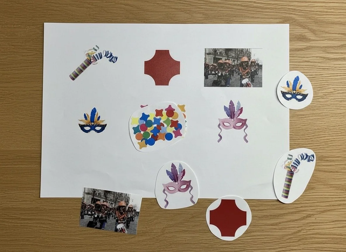 Fasnacht | Spiegelbilder finden | ab 2 Jahren | Montessori inspiriert