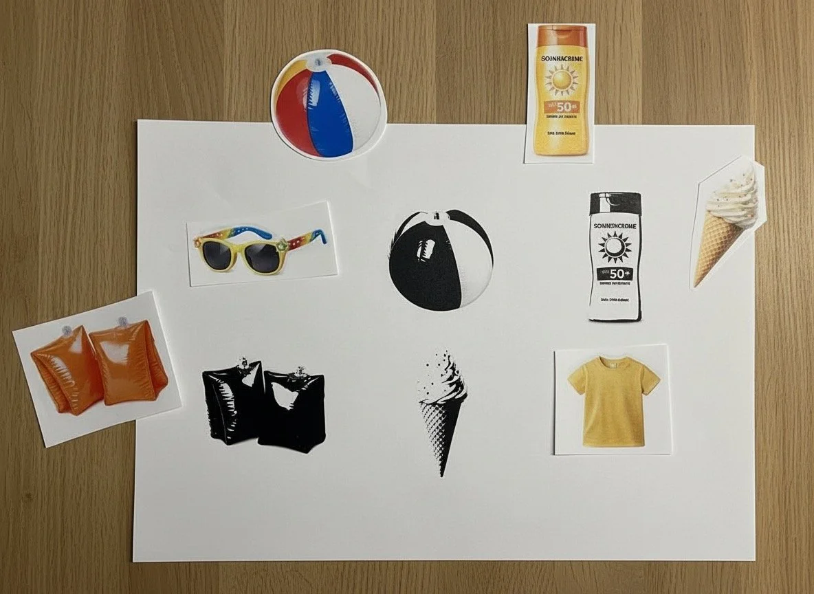 Sommer | Schattenbilder erkennen | ab 2 Jahren | Montessori inspiriert