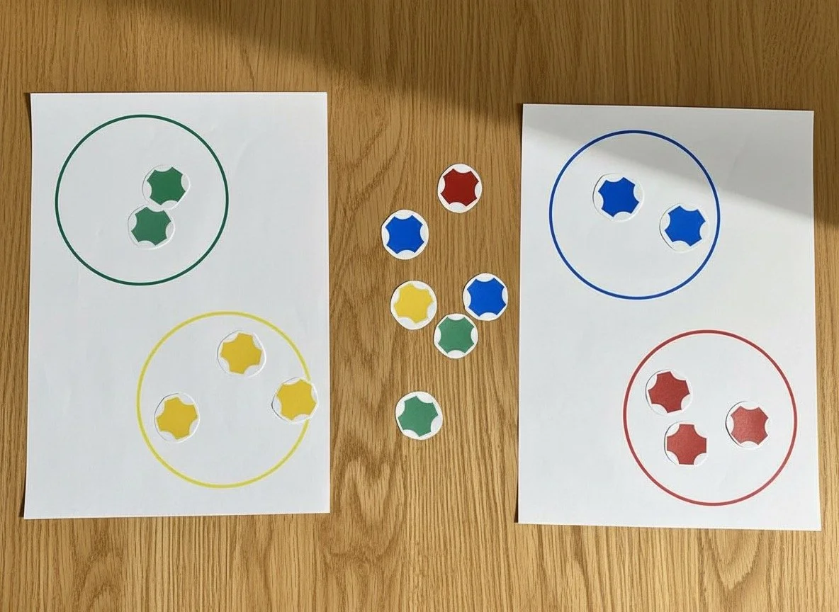 Fasnacht | Farben zuordnen | ab 2 Jahren | Montessori inspiriert