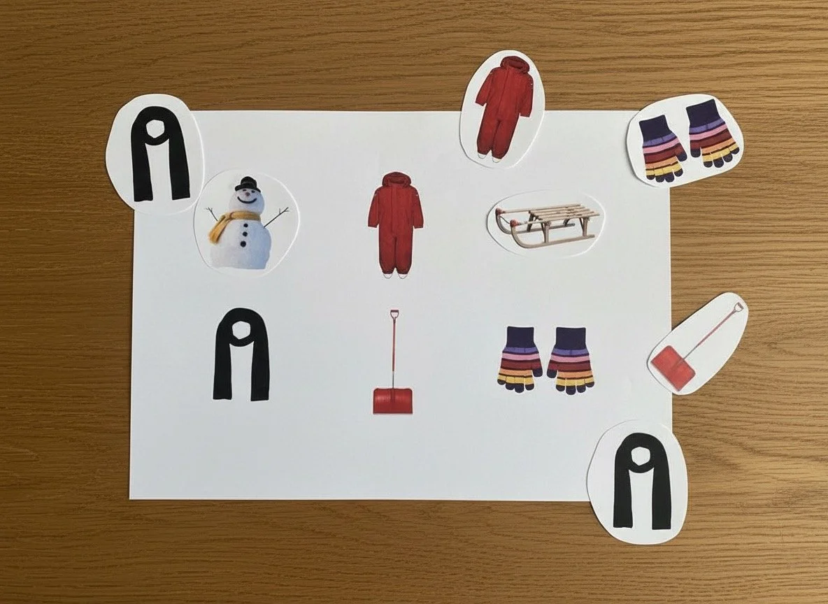 Winter | Spiegelbilder finden | ab 2 Jahren | Montessori inspiriert