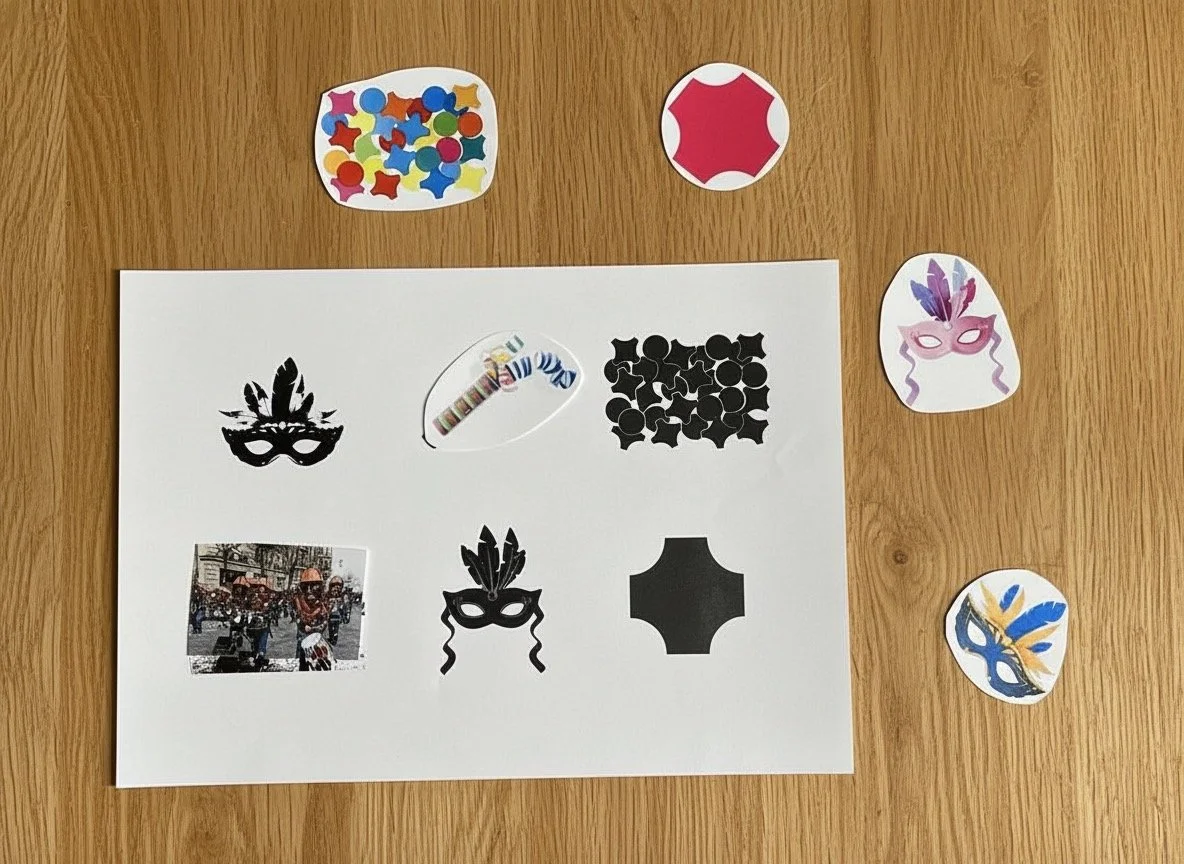 Fasnacht | Schattenbilder erkennen | ab 2 Jahren | Montessori inspiriert