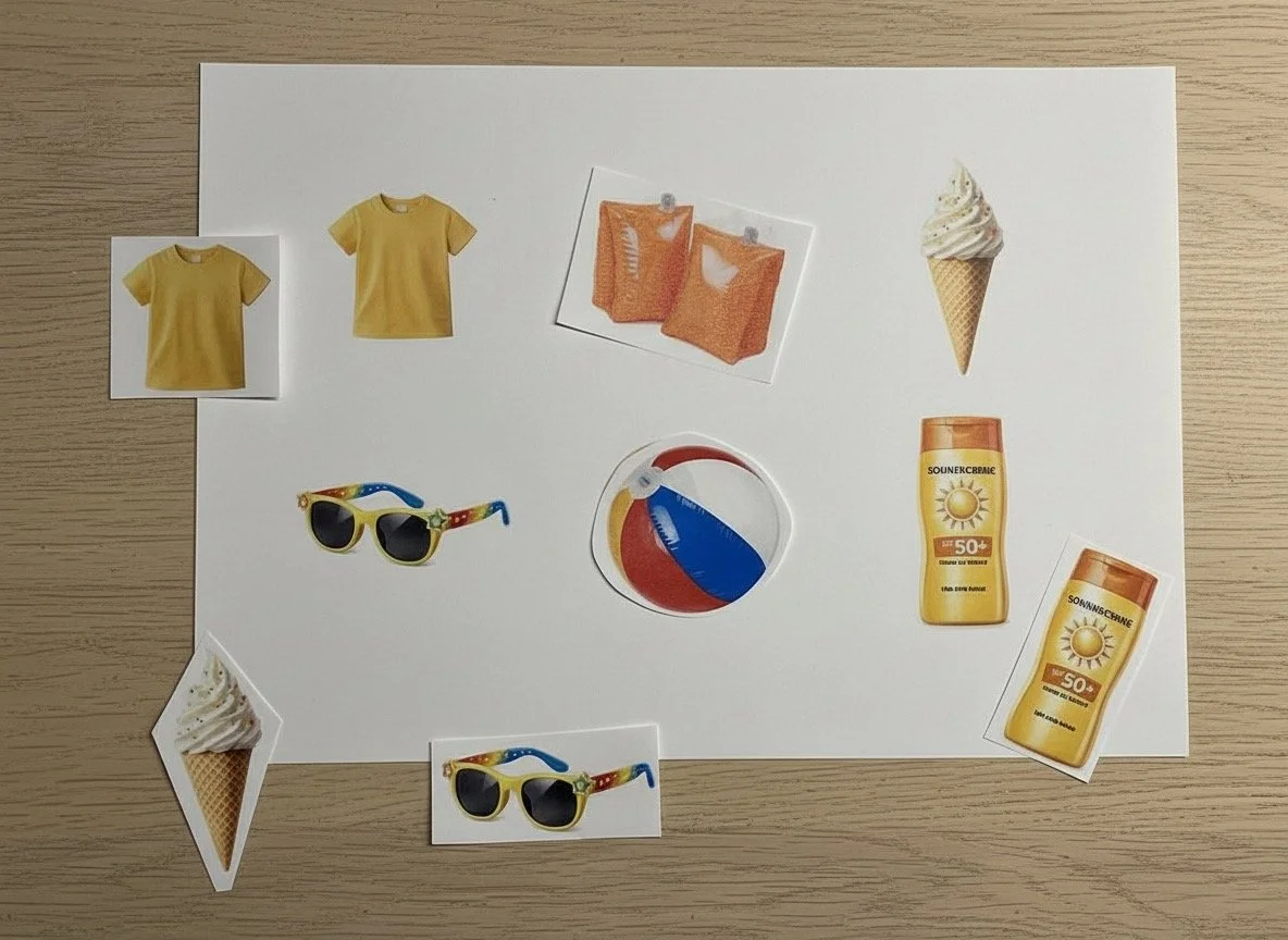 Sommer | Spiegelbilder finden | ab 2 Jahren | Montessori inspiriert