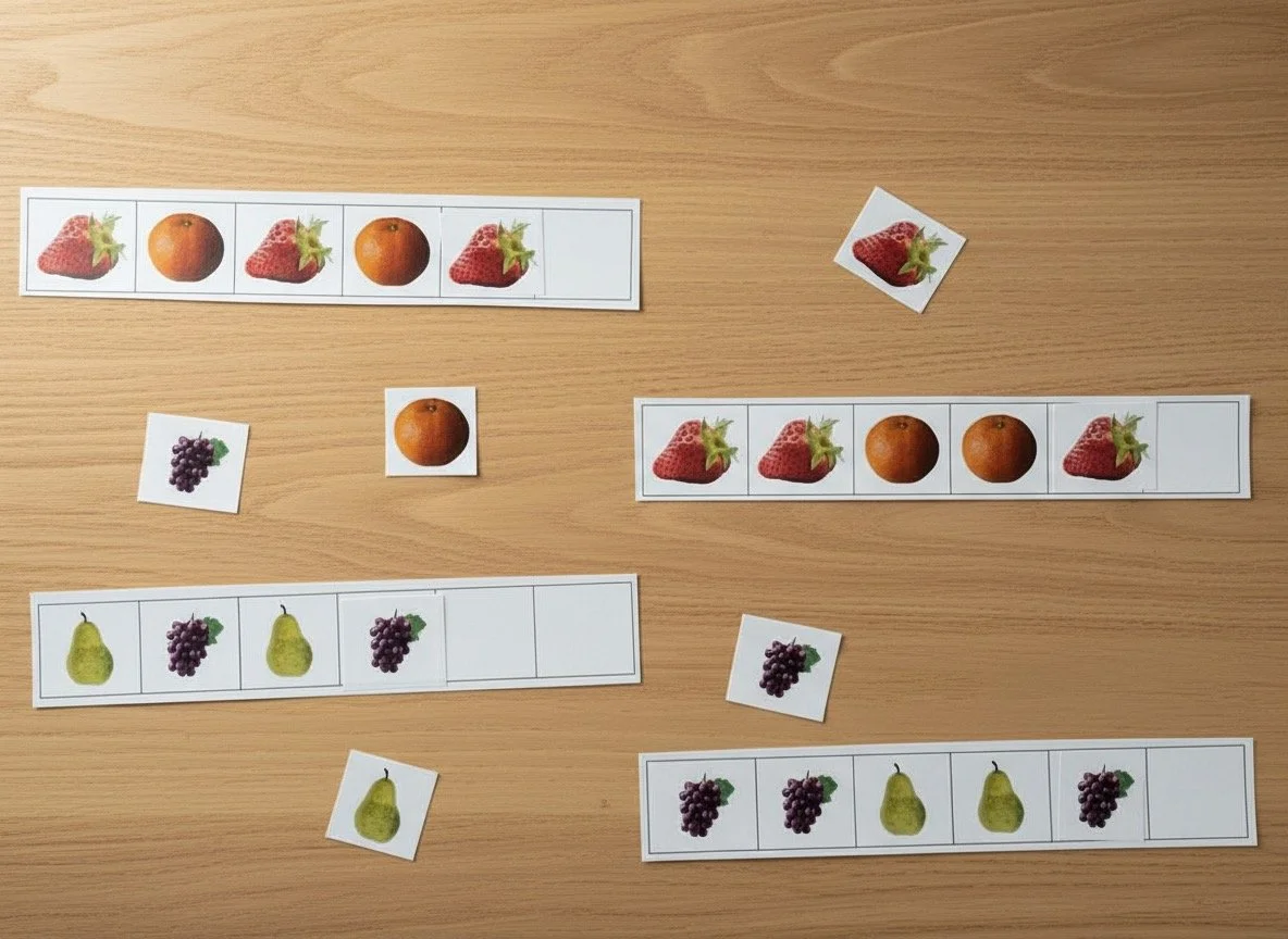 Früchte | Muster vervollständigen | ab 4 Jahren | Montessori inspiriert