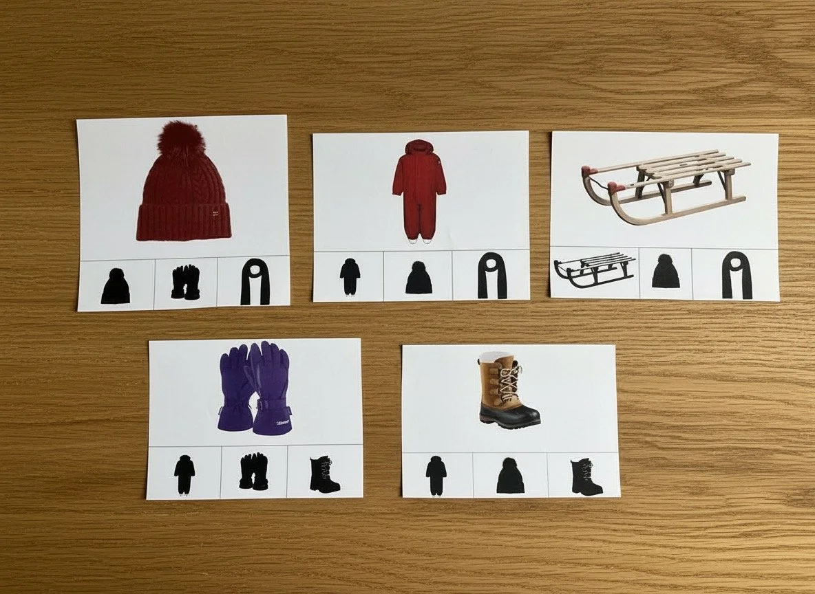 Winter | Schattenbilder erkennen | ab 3 Jahren | Montessori inspiriert