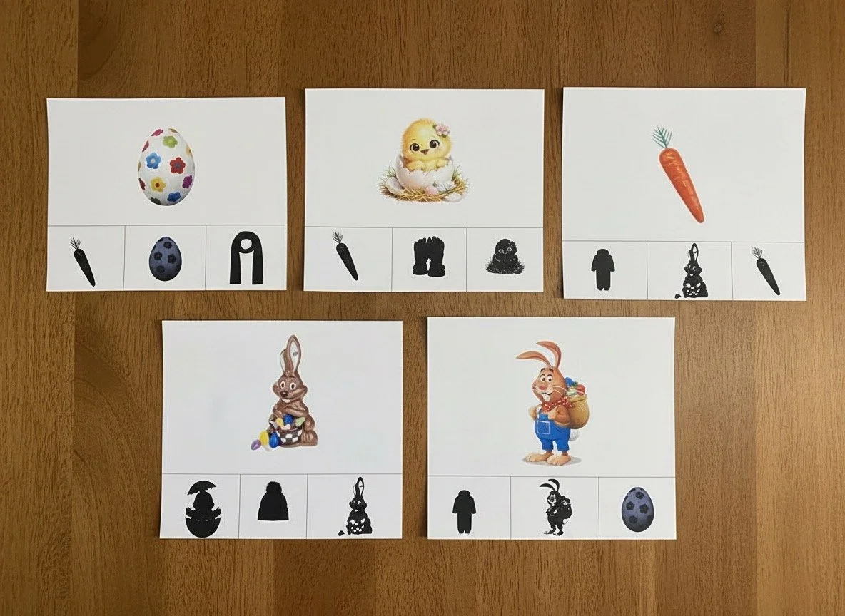 Ostern | Schattenbilder erkennen | ab 3 Jahren | Montessori inspiriert