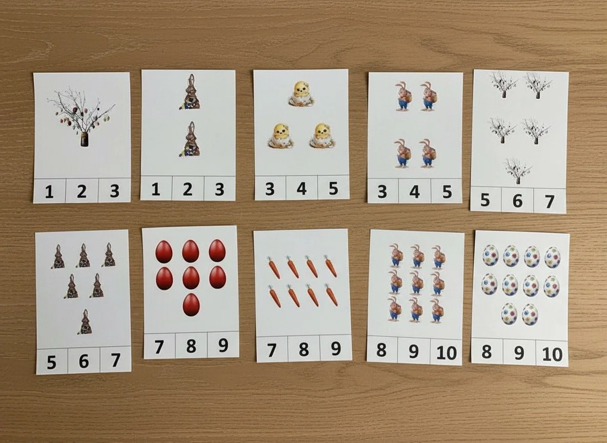 Ostern | Zählkarten | ab 4 Jahren | Montessori inspiriert