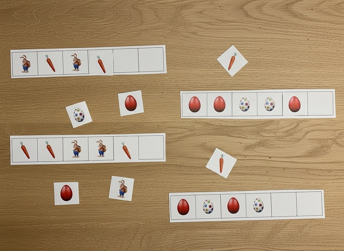 Ostern | Muster vervollständigen | ab 4 Jahren | Montessori inspiriert