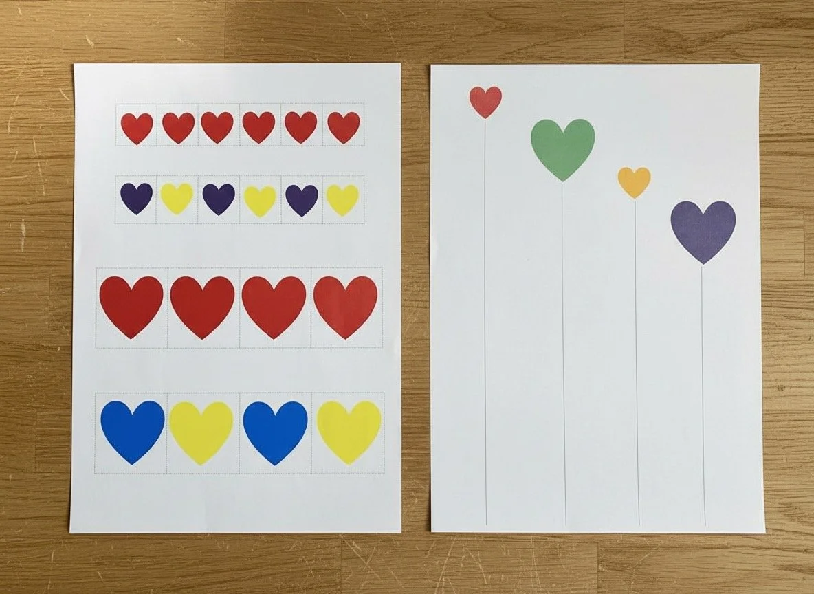 Herze | Schneiden lernen | ab 4 Jahren | Montessori inspiriert