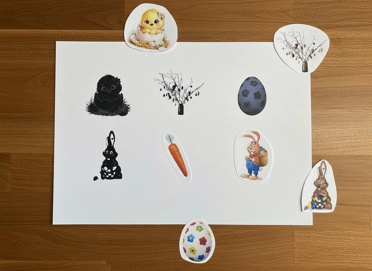 Ostern | Schattenbilder erkennen | ab 2 Jahren | Montessori inspiriert