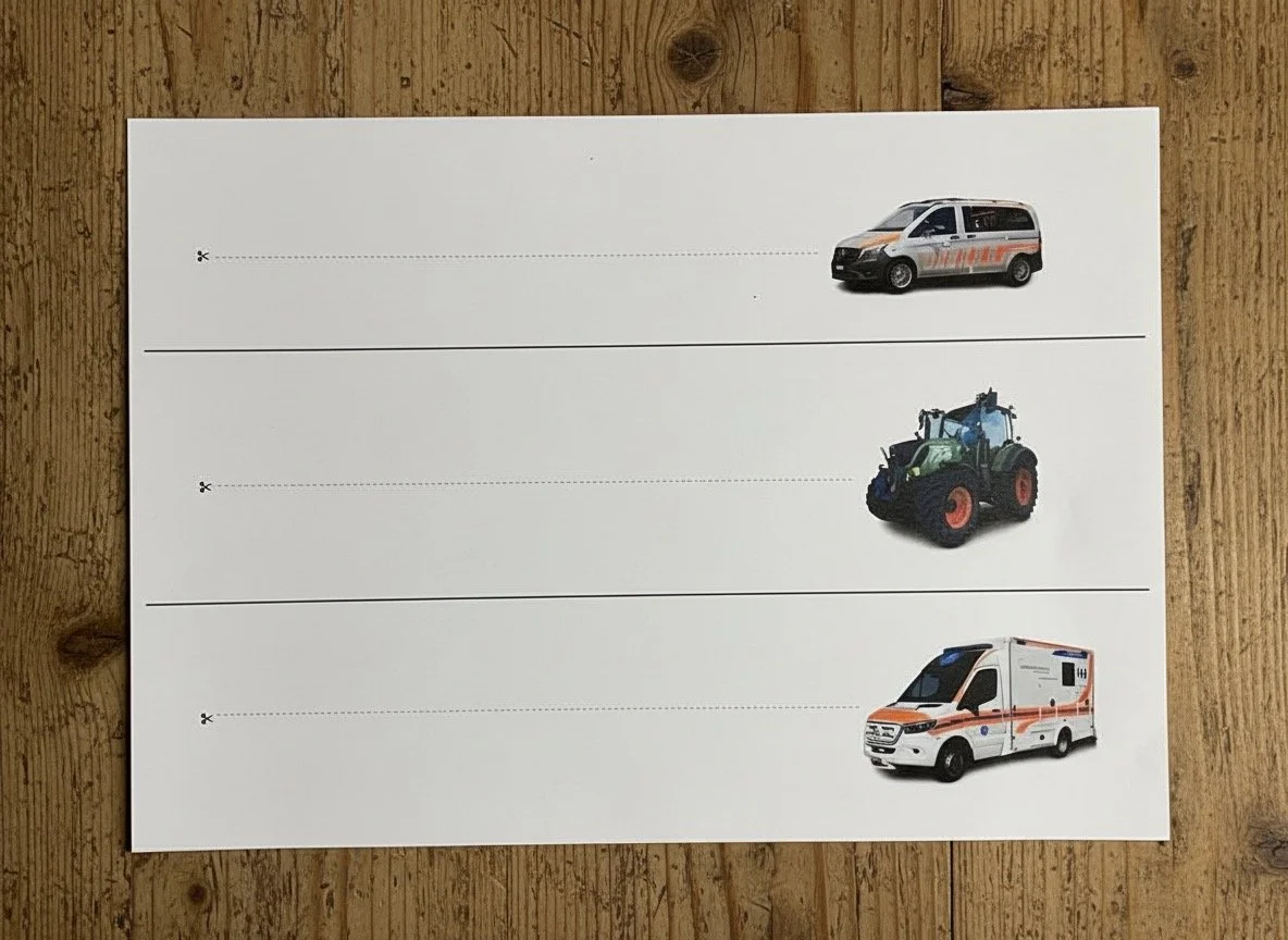 Schneiden lernen | Fahrzeuge | ab 4 Jahren | Montessori inspiriert