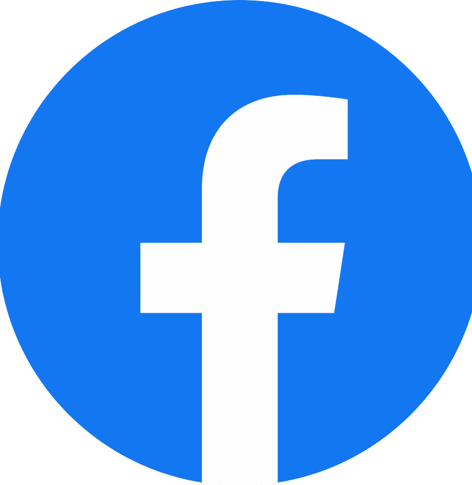 Facebook logo, blue circle with white lowercase 'f'