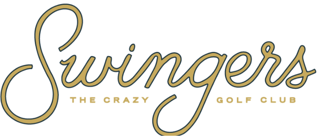 Logo for Swingers the Crazy Golf Club with stylized text.